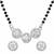 Women's brass silver toned triple round mangalsutra set with s-hook