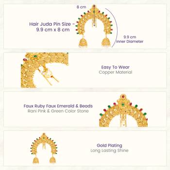 Ethnic hair juda pin brooch traditional jewelry for women 4