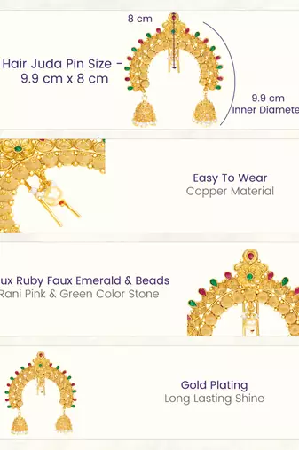 Ethnic hair juda pin brooch traditional jewelry for women