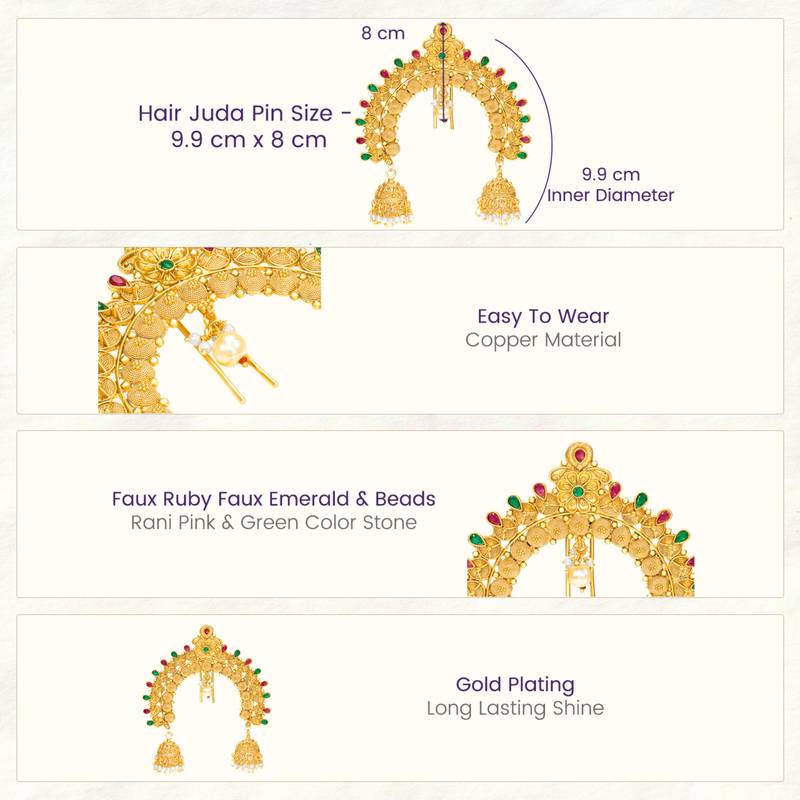 Ethnic hair juda pin brooch traditional jewelry for women