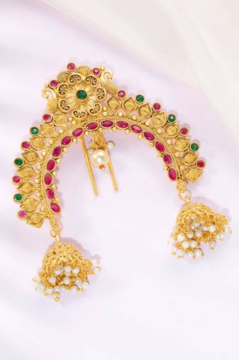 Ethnic hair juda pin brooch bridal festive jewelry for women