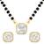 Women's golden toned square solitaire mangalsutra & stud earring  set