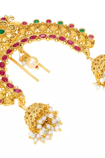 Ethnic hair juda pin brooch bridal festive jewelry for women