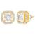 Women's golden toned square solitaire mangalsutra & stud earring  set