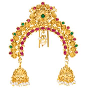 Ethnic hair juda pin brooch bridal festive jewelry for women 3