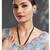 Rani pink green synthetic stone studded mangalsutra necklace with