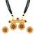 Rani pink green synthetic stone studded mangalsutra necklace with