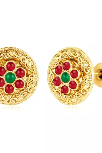 Rani pink green synthetic stone studded mangalsutra necklace with