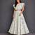 Off White Blue Printed Cotton Silk Lehenga Set