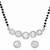 Women's brass silver toned five round mangalsutra & stud earring set
