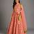 Peach Printed Cotton Silk Lehenga Set
