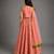 Peach Printed Cotton Silk Lehenga Set