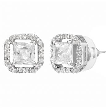 Women's silver toned square solitaire mangalsutra & stud earring  set 3