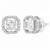 Women's silver toned square solitaire mangalsutra & stud earring  set