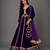 Purple Embroidered Velvet Lehenga Set