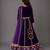 Purple Embroidered Velvet Lehenga Set