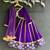 Purple Embroidered Velvet Lehenga Set