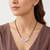 Womens silver toned round heart mangalsutra necklace earrings set