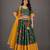 Green Yellow Printed Cotton Silk Lehenga Set