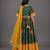 Green Yellow Printed Cotton Silk Lehenga Set
