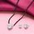 Women's silver toned heart solitaire mangalsutra & stud earring set