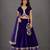 Purple Embroidered Velvet Lehenga Set