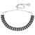 Black oxidised necklace earrings set crystals studded festive design