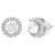 Womens silver toned round heart mangalsutra necklace earrings set