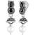 Black oxidised necklace earrings set crystals studded festive design