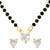 Women's golden toned heart solitaire mangalsutra & stud earring set