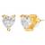 Women's golden toned heart solitaire mangalsutra & stud earring set