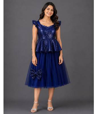 Blue Embroidered Cotton Silk Lehenga Set 1