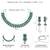 Green oxidised necklace earrings set for women faux emerald studded |