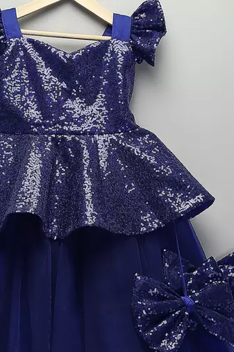Blue Embroidered Cotton Silk Lehenga Set