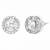 Silver toned round solitaire black beaded mangalsutra with earrings
