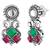 Rani pink green oxidised necklace earrings set faux ruby emerald