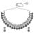 Rani pink green oxidised necklace earrings set faux ruby emerald