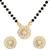 Women's golden toned floral mangalsutra & stud earring jewelry set