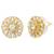 Women's golden toned floral mangalsutra & stud earring jewelry set