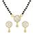 Women's brass golden toned round drop mangalsutra & earring  set