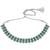 Green oxidised necklace earrings set faux emerald studded festive
