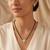 Women's brass silver toned round drop mangalsutra & earring  set