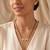 Womens silver toned heart mangalsutra necklace & earrings set