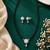 Women's brass silver toned round drop mangalsutra & earring  set