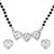 Womens silver toned heart mangalsutra necklace & earrings set