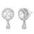 Women's brass silver toned round drop mangalsutra & earring  set