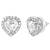 Womens silver toned heart mangalsutra necklace & earrings set