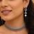 Rani pink green oxidised necklace earrings set faux emerald ruby