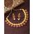 Women's floral shaped faux stone studded necklace earrings set bharatanatyam