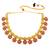 Women's floral shaped faux stone studded necklace earrings set bharatanatyam